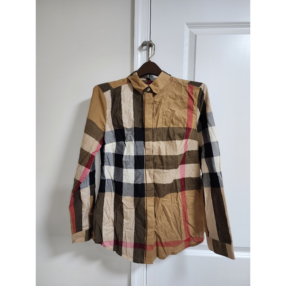 Burberry Slim Fit Cotton Female Shirt Beige/Black